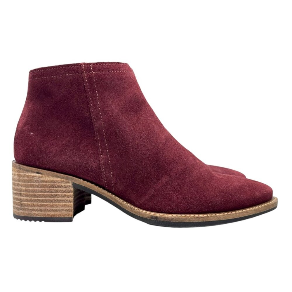 Ecco Sartorelle Women Burgundy Suede Ankle Boots 36 EU = 5 - 5.5 US NWOB $190